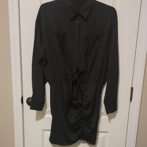 HALARA XL Black Shirt Dress
